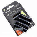 Акумулятори AA Panasonic Eneloop Pro 2600 mAh BK-3HCDE/4BE EcoBox - 4 шт. в картонній екологічній упаковці - Оригінал-Японія